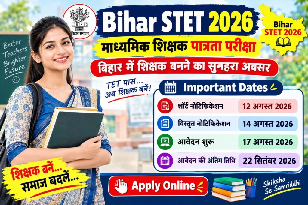 Bihar STET 2026 Application Form